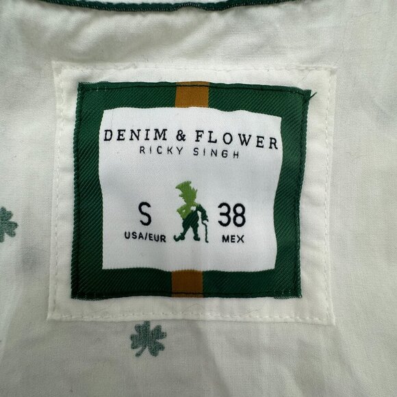 NWT Men's Denim & Flower Ricky Singh Shamrock Full Zip Hooded Irish Jacket SMALL - Picture 8 of 10
